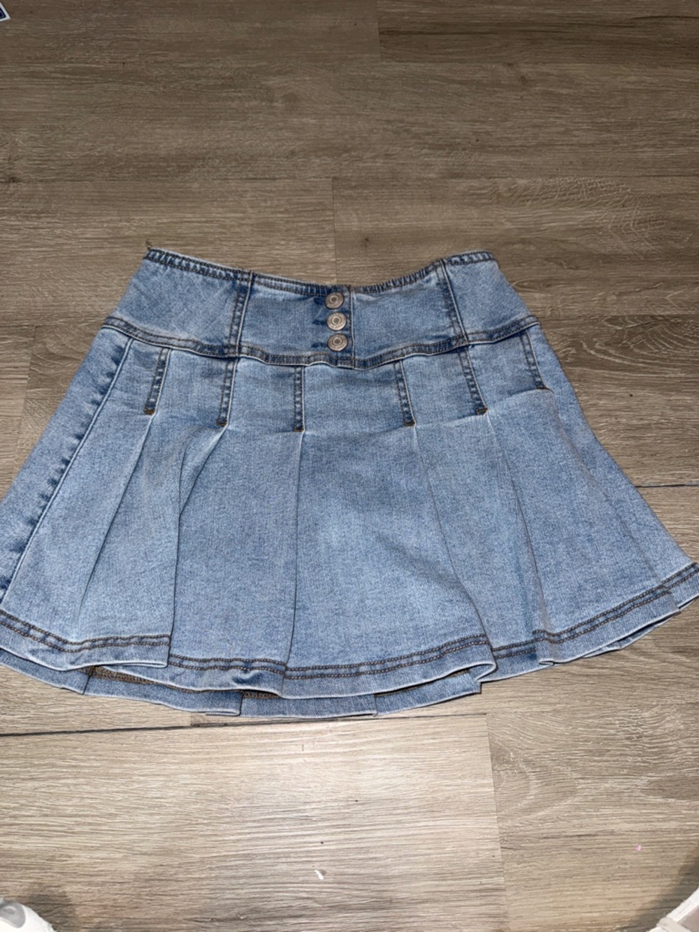 Hippie girl Denim Pleated Mini Skort - Light Blue size 10